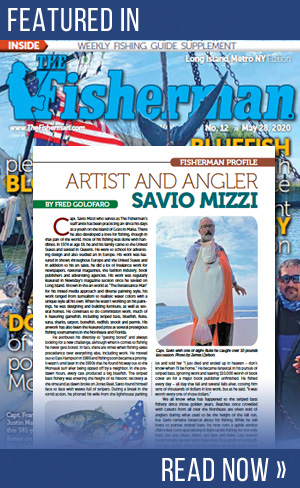 Savio Mizzi as featured in the Long Island Fisherman